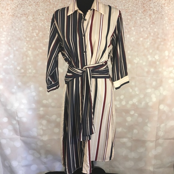 Fate Dresses & Skirts - Fate Striped Button Down Shirt Dress